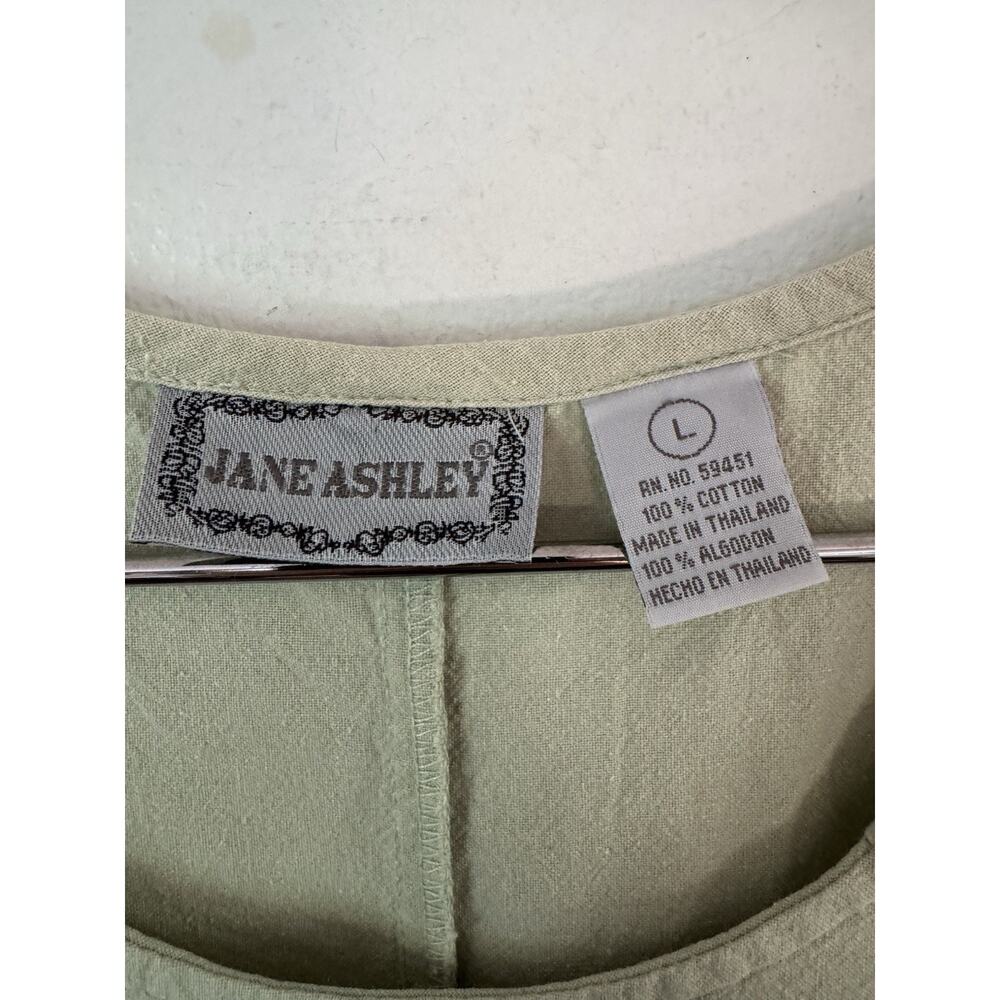 Jane Ashley Vintage 90s Safari Jumper Dress Size Large Light Green - Picture 6 of 6
